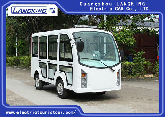 चीन 5KW संलग्न यात्री केबिन इलेक्ट्रिक पर्यटक छोटी गाड़ी 8 सीट सफेद रंग आपूर्तिकर्ता