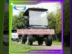 उठाया हुआ चार पहिया क्लबकार गोल्फ बग्गी कार्ट 4 सीटों वाली इलेक्ट्रिक क्लब कार राष्ट्रपति गोल्फ कार्ट