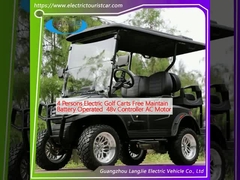 4 व्यक्ति इलेक्ट्रिक गोल्फ कार्ट मुफ्त रखरखाव बैटरी संचालित 48v नियंत्रक एसी मोटर