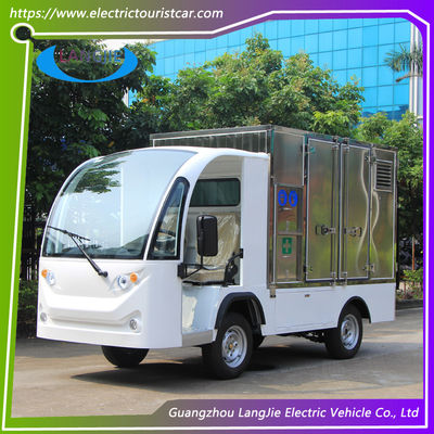 अच्छी कीमत 5KW शक्तिशाली मोटर बाएं हाथ की ड्राइव इलेक्ट्रिक सामान गाड़ी 2 सीटें इलेक्ट्रिक मालगाड़ी छत के साथ ऑनलाइन