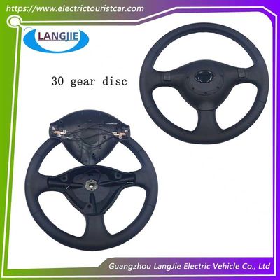 अच्छी कीमत इलेक्ट्रिक चार पहिया दर्शनीय स्थल कार 36 दांत परिपत्र काला स्टीयरिंग व्हील 30MM घटक ऑनलाइन
