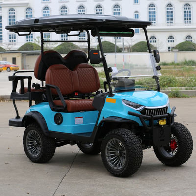 अच्छी कीमत 4 Seats Electric Golf Cart With Camouflage Color Aluminium Frame And Hydraulic Brake For Tourist Areas ऑनलाइन