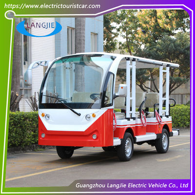 अच्छी कीमत कम गति वाले इलेक्ट्रिक वाहन 11 सीटें एसी मोटर 72V रखरखाव-मुक्त बैटरी बड़े पार्कों के लिए ऑनलाइन