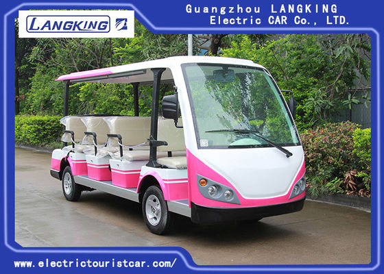 आवासीय समुदाय के लिए लाल / सफेद 11 यात्री 72V 7.5KW इलेक्ट्रिक टूर बस