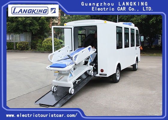 अनुकूलित रंग इलेक्ट्रिक गोल्फ कार्ट एम्बुलेंस 8 सीटें + 1 बिस्तर 72V / 7.5KW एसी मोटर