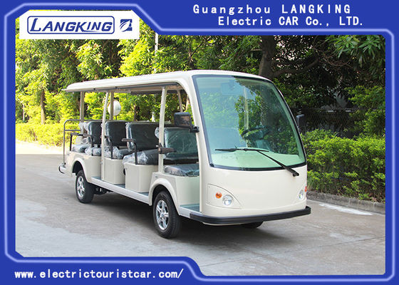 अच्छी कीमत लो स्पीड 72V 5.5KW मिनी इलेक्ट्रिक साइटसिंग कार / 14 सीट्स इलेक्ट्रिक शटल बस ऑनलाइन